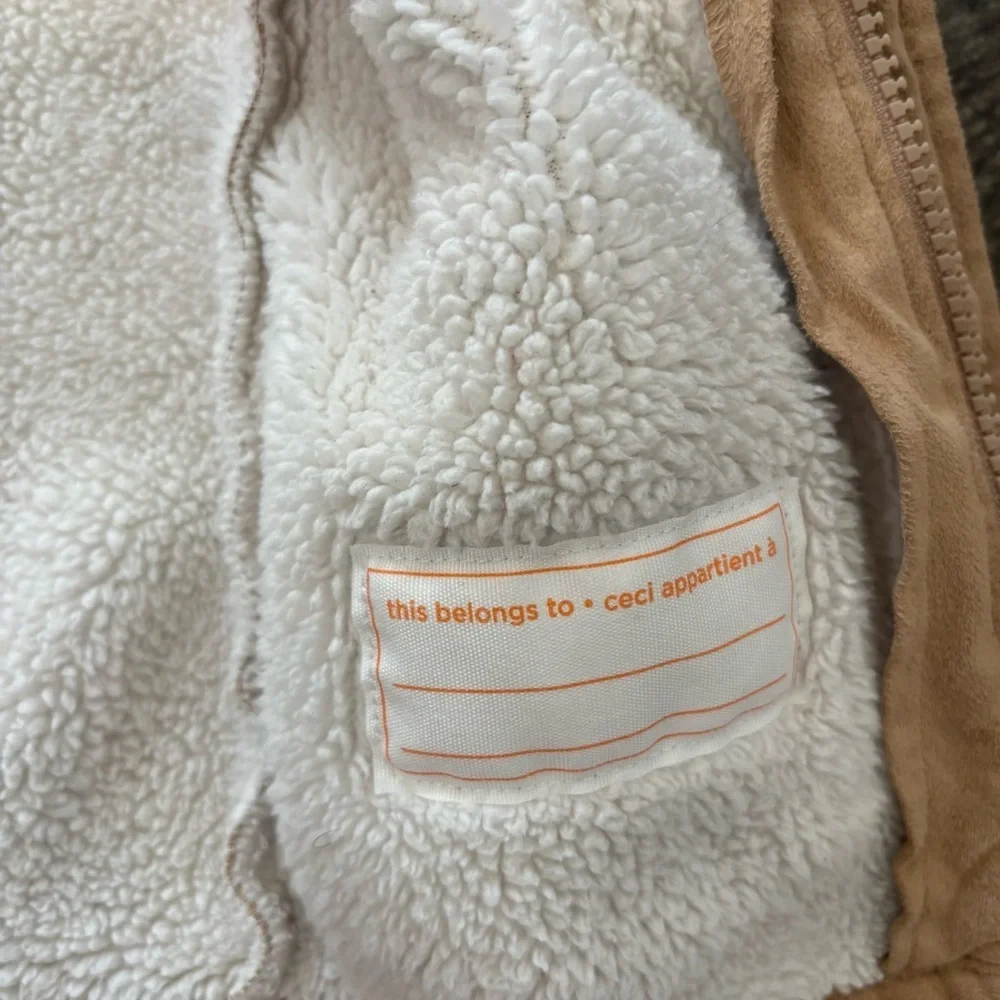 Tan Kids Jacket with Sherpa Lining